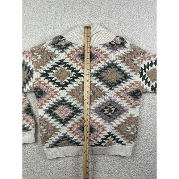 Vtg Chicos Chunky Knit Cardigan Toggle Button Shawl Collar Southwest Sz M Crop - Picture 7 of 7